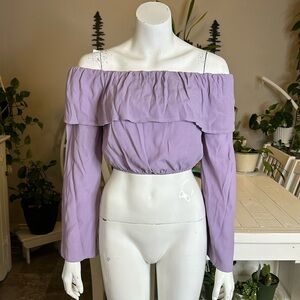 Silence and noise size XS off the shoulder crop lavender in colour like new
